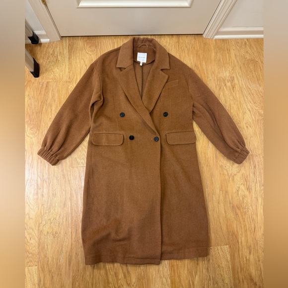 Avec Les Filles Womens (M) Wool Blend Oversized Coat Camel Tan - Picture 2 of 9